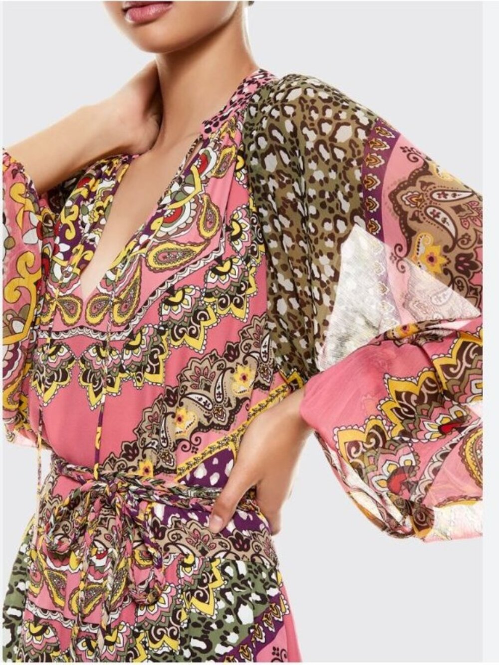 ALICE + OLIVIA  Lillian Paisley Print Belted Mini Dress Size 8